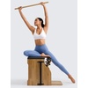 image:imageCRZ YOGA Butterlift Strappy Sports Bras for Women  Padded Low Cut Scoop Neck Cross Back Pilates Yoga TopWhite