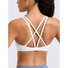 image:imageCRZ YOGA Butterlift Strappy Sports Bras for Women  Padded Low Cut Scoop Neck Cross Back Pilates Yoga TopWhite