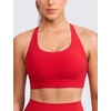 image:imageCRZ YOGA Butterlift Wide Criss Cross Straps Supportive Sports Bras for Women  Medium Impact Strappy Gym Padded Workout TopAurora Red