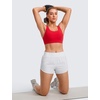 image:imageCRZ YOGA Butterlift Wide Criss Cross Straps Supportive Sports Bras for Women  Medium Impact Strappy Gym Padded Workout TopAurora Red