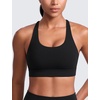 image:imageCRZ YOGA Butterlift Wide Criss Cross Straps Supportive Sports Bras for Women  Medium Impact Strappy Gym Padded Workout TopBlack