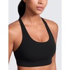 image:imageCRZ YOGA Butterlift Wide Criss Cross Straps Supportive Sports Bras for Women  Medium Impact Strappy Gym Padded Workout TopBlack