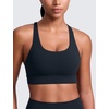 image:imageCRZ YOGA Butterlift Wide Criss Cross Straps Supportive Sports Bras for Women  Medium Impact Strappy Gym Padded Workout TopTrue Navy