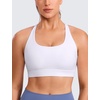 image:imageCRZ YOGA Butterlift Wide Criss Cross Straps Supportive Sports Bras for Women  Medium Impact Strappy Gym Padded Workout TopWhite