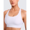 image:imageCRZ YOGA Butterlift Wide Criss Cross Straps Supportive Sports Bras for Women  Medium Impact Strappy Gym Padded Workout TopWhite