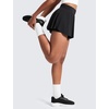 image:imageCRZ YOGA Girls 2 in 1 Athletic Flowy Shorts  Dance Tennis Soccer Casual Butterfly Skirts Liner Pockets Kids TeenBlack