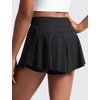 image:imageCRZ YOGA Girls 2 in 1 Athletic Flowy Shorts  Dance Tennis Soccer Casual Butterfly Skirts Liner Pockets Kids TeenBlack
