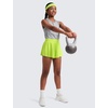 image:imageCRZ YOGA Girls 2 in 1 Athletic Flowy Shorts  Dance Tennis Soccer Casual Butterfly Skirts Liner Pockets Kids TeenChartreuse