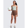 image:imageCRZ YOGA Girls 2 in 1 Athletic Flowy Shorts  Dance Tennis Soccer Casual Butterfly Skirts Liner Pockets Kids TeenCoffee Brown