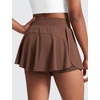 image:imageCRZ YOGA Girls 2 in 1 Athletic Flowy Shorts  Dance Tennis Soccer Casual Butterfly Skirts Liner Pockets Kids TeenCoffee Brown