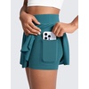 image:imageCRZ YOGA Girls 2 in 1 Athletic Flowy Shorts  Dance Tennis Soccer Casual Butterfly Skirts Liner Pockets Kids TeenGreen Jade