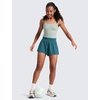 image:imageCRZ YOGA Girls 2 in 1 Athletic Flowy Shorts  Dance Tennis Soccer Casual Butterfly Skirts Liner Pockets Kids TeenGreen Jade