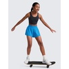 image:imageCRZ YOGA Girls 2 in 1 Athletic Flowy Shorts  Dance Tennis Soccer Casual Butterfly Skirts Liner Pockets Kids TeenMadagascar Blue