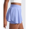 image:imageCRZ YOGA Girls 2 in 1 Athletic Flowy Shorts  Dance Tennis Soccer Casual Butterfly Skirts Liner Pockets Kids TeenPeriwinkle Purple