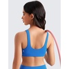 image:imageCRZ YOGA Girls Butterluxe U Back Sports Bra  Yoga Athletic Casual Tops Scoop Neck Padded Crop Kids TeenSparkle Blue