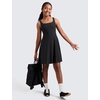 image:imageCRZ YOGA Girls Cloudweight Double Lined Square Neck Casual Dress  Dance Tennis Athletic Pockets Knee Length Sleeveless TeenBlack