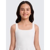 image:imageCRZ YOGA Girls Cloudweight Double Lined Square Neck Casual Dress  Dance Tennis Athletic Pockets Knee Length Sleeveless TeenMilky White