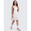 image:imageCRZ YOGA Girls Cloudweight Double Lined Square Neck Casual Dress  Dance Tennis Athletic Pockets Knee Length Sleeveless TeenMilky White