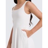 image:imageCRZ YOGA Girls Cloudweight Double Lined Square Neck Casual Dress  Dance Tennis Athletic Pockets Knee Length Sleeveless TeenMilky White