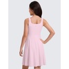 image:imageCRZ YOGA Girls Cloudweight Double Lined Square Neck Casual Dress  Dance Tennis Athletic Pockets Knee Length Sleeveless TeenStrawberry Pink