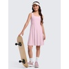 image:imageCRZ YOGA Girls Cloudweight Double Lined Square Neck Casual Dress  Dance Tennis Athletic Pockets Knee Length Sleeveless TeenStrawberry Pink