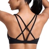 image:imageCRZ YOGA Butterlift Strappy Sports Bras for Women  Padded Low Cut Scoop Neck Cross Back Pilates Yoga TopBlack