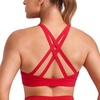 image:imageCRZ YOGA Butterlift Wide Criss Cross Straps Supportive Sports Bras for Women  Medium Impact Strappy Gym Padded Workout TopAurora Red