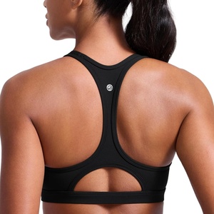 image:imageCRZ YOGA Butterlift CutOut Racerback Sports Bras for Women  Scoop Neck Medium Impact Padded Pilates Gym Workout TopBlack