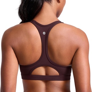image:imageCRZ YOGA Butterlift CutOut Racerback Sports Bras for Women  Scoop Neck Medium Impact Padded Pilates Gym Workout TopRipe Plum