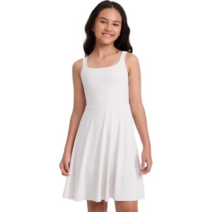 image:imageCRZ YOGA Girls Cloudweight Double Lined Square Neck Casual Dress  Dance Tennis Athletic Pockets Knee Length Sleeveless TeenMilky White