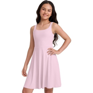 image:imageCRZ YOGA Girls Cloudweight Double Lined Square Neck Casual Dress  Dance Tennis Athletic Pockets Knee Length Sleeveless TeenStrawberry Pink