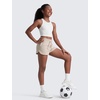 image:imageCRZ YOGA Girls Cloud Jersey Dolphin Casual Sweat Shorts  Lounge Athletic Tennis Soccer Pockets Drawstring Kids TeenMojave Tan