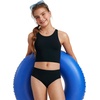image:imageCRZ YOGA Girls Tankini Set 2 Piece Swimsuit  Beach Sports Bathing Suit High Neck Racerback Padded Kids TeenBlack