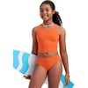 image:imageCRZ YOGA Girls Tankini Set 2 Piece Swimsuit  Beach Sports Bathing Suit High Neck Racerback Padded Kids TeenCoral