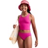 image:imageCRZ YOGA Girls Tankini Set 2 Piece Swimsuit  Beach Sports Bathing Suit High Neck Racerback Padded Kids TeenHibiscus Purple