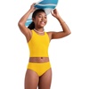 image:imageCRZ YOGA Girls Tankini Set 2 Piece Swimsuit  Beach Sports Bathing Suit High Neck Racerback Padded Kids TeenHigh Visibility Yellow