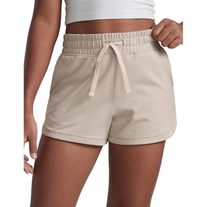 image:imageCRZ YOGA Girls Cloud Jersey Dolphin Casual Sweat Shorts  Lounge Athletic Tennis Soccer Pockets Drawstring Kids TeenMojave Tan