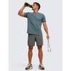 image:imageCRZ YOGA Crewneck Workout Shirts for Men  Quick Dry Running Athletic TShirts Lightweight Basic TopsSmoked Spruce Heather