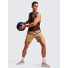 image:imageCRZ YOGA Mens Lightweight Workout Shorts 7  Quick Dry for Gym Athletic Workout with Zipper PocketKhaki Sand
