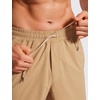 image:imageCRZ YOGA Mens Lightweight Workout Shorts 7  Quick Dry for Gym Athletic Workout with Zipper PocketKhaki Sand