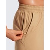 image:imageCRZ YOGA Mens Lightweight Workout Shorts 7  Quick Dry for Gym Athletic Workout with Zipper PocketKhaki Sand