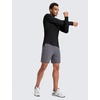 image:imageCRZ YOGA Performance Shorts for Men 7  Knit Stretch Breathable SweatWicking Workout Athletic Gym Casual with PocketsDark Carbon