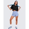 image:imageCRZ YOGA Pima Cotton Loose Crop TShirts for Women  Workout Yoga Casual Athletic Running Short Sleeve Shirts Crewneck TopsCamo Multi 6