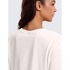 image:imageCRZ YOGA Pima Cotton Loose Crop TShirts for Women  Workout Yoga Casual Athletic Running Short Sleeve Shirts Crewneck TopsMilky White Bone