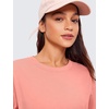 image:imageCRZ YOGA Pima Cotton Loose Crop TShirts for Women  Workout Yoga Casual Athletic Running Short Sleeve Shirts Crewneck TopsPeach Pink
