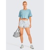 image:imageCRZ YOGA Pima Cotton Loose Crop TShirts for Women  Workout Yoga Casual Athletic Running Short Sleeve Shirts Crewneck TopsPure Blue