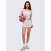 image:imageCRZ YOGA Pima Cotton Loose Crop TShirts for Women  Workout Yoga Casual Athletic Running Short Sleeve Shirts Crewneck TopsSmoky Blush