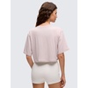 image:imageCRZ YOGA Pima Cotton Loose Crop TShirts for Women  Workout Yoga Casual Athletic Running Short Sleeve Shirts Crewneck TopsSmoky Blush