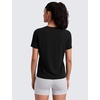 image:imageCRZ YOGA Quick Dry Workout Tops for Women Hip Length  Athletic Running Gym Yoga Short Sleeve Shirts Crewneck Basic TeesBlack