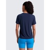 image:imageCRZ YOGA Quick Dry Workout Tops for Women Hip Length  Athletic Running Gym Yoga Short Sleeve Shirts Crewneck Basic TeesClub Blue